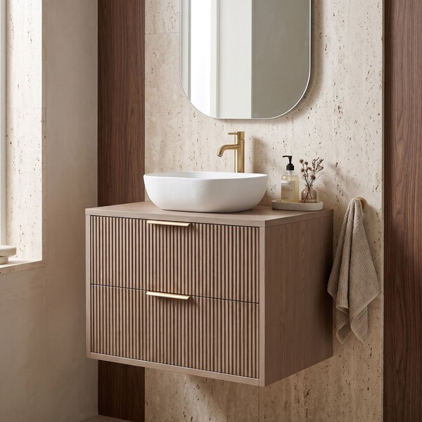 Kopalniška omarica pod umivalnikom Rea Mono 60cm Grey Oak