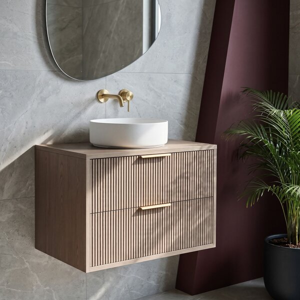 Kopalniška omarica pod umivalnikom Rea Mono 60cm Grey Oak