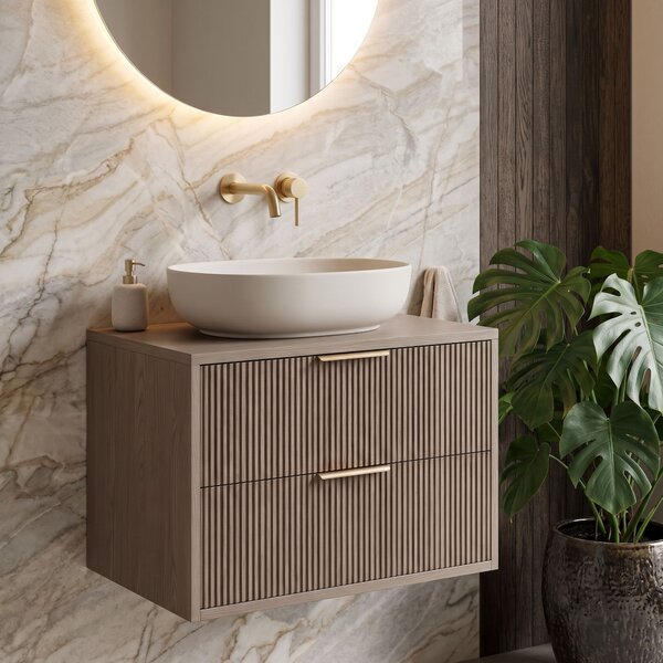 Kopalniška omarica pod umivalnikom Rea Mono 60cm Grey Oak