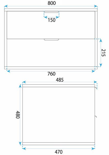 Kopalniška omarica pod umivalnikom Rea Mono 80cm Grey Oak