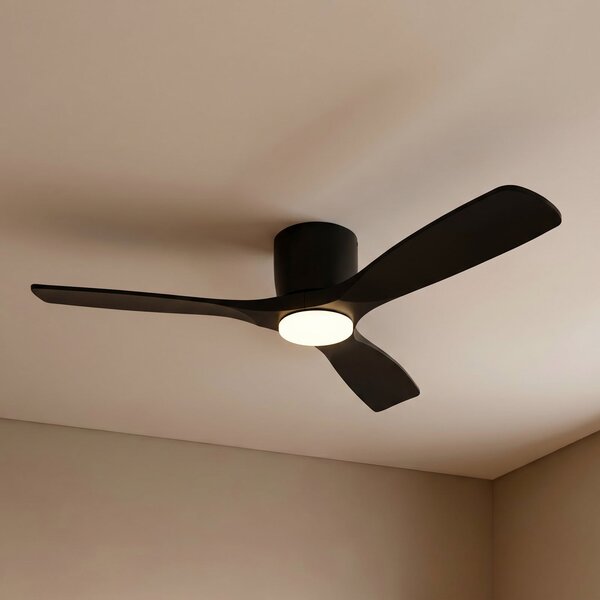 Lucande Smart LED stropni ventilator Moneno, črn, DC, Tuya, zatemnjen, Črna, Dnevna soba / jedilnica, Kovina, Sodobni