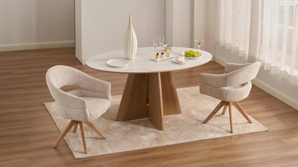 Livetastic Jedilna Miza Otis, Barva Hrasta, Bela, 160x90