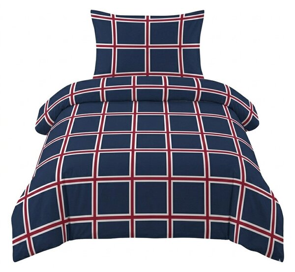 Temno modra enojna bombažna posteljnina 140x200 cm Frank – Cotton House