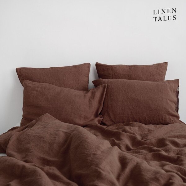 Temno rjava enojna lanena posteljnina 140x200 cm Chocolate – Linen Tales