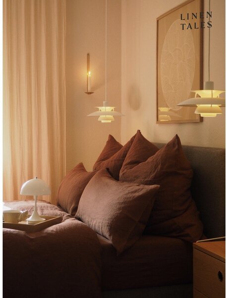 Temno rjava enojna lanena posteljnina 140x200 cm Chocolate – Linen Tales