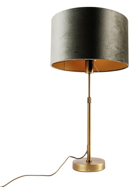 Namizna svetilka bronasta z žametnim senčilom zelena 35 cm - Parte