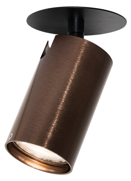Komplet 6 modernih vgradnih reflektorjev temno bronaste barve GU10 50mm - Chels