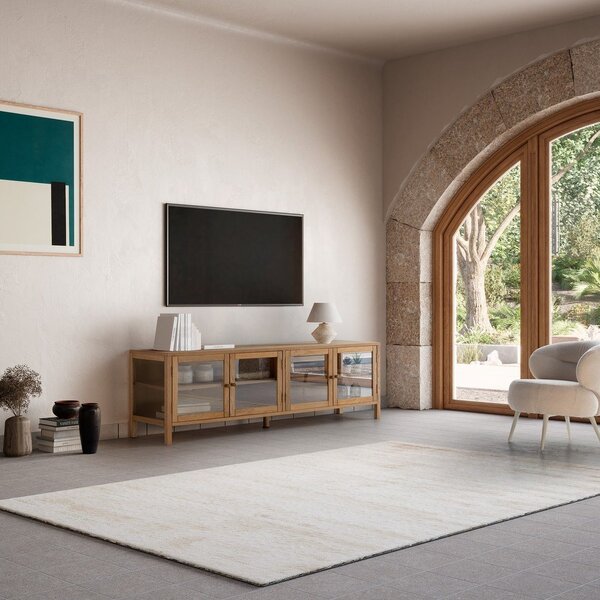 TV omarica v hrastovem dekorju v naravni barvi 160x50x40 cm Ceci – MOME