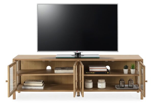 TV omarica v hrastovem dekorju v naravni barvi 160x50x40 cm Ceci – MOME