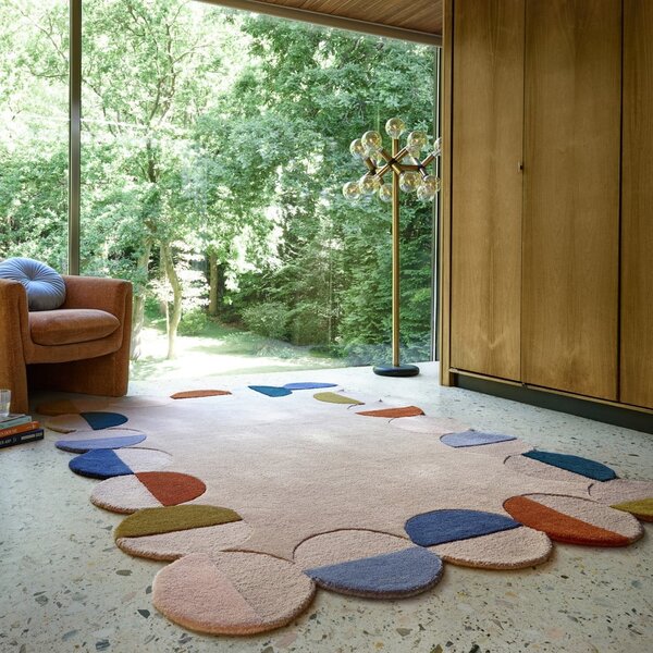 Bež ročno tkana volnena preproga 160x230 cm Mia Scallop Frame – Flair Rugs