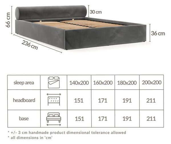 Temno zelena oblazinjena zakonska postelja s prostorom za shranjevanje z letvenim dnom 180x200 cm Solvo – Maison de Rêve