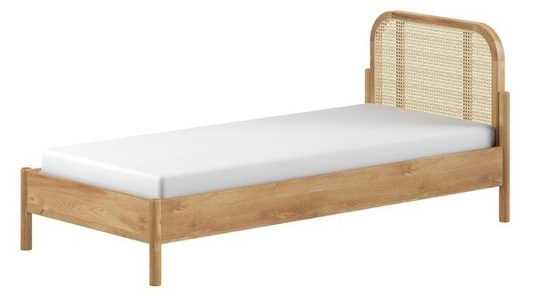 Postelja iz masivnega hrasta z letvenim dnom 90x200 cm v naravni barvi Olive Rotan – Vipack