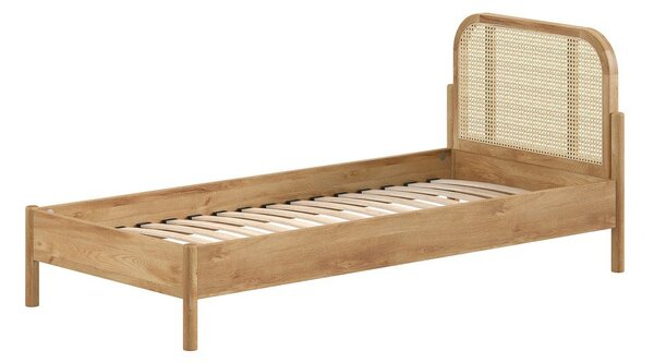 Postelja iz masivnega hrasta z letvenim dnom 90x200 cm v naravni barvi Olive Rotan – Vipack