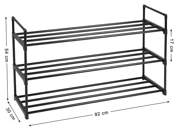 Črna omara za čevlje VARIO 92x55 cm