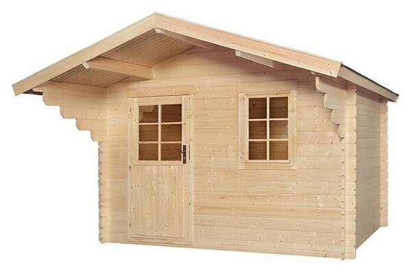 Kiehnholz Vrtna hiška Stockholm (Zunanje dimenzije vključno s strešnim previsom (Š x G): 340 x 393 cm, Les, Rjava)