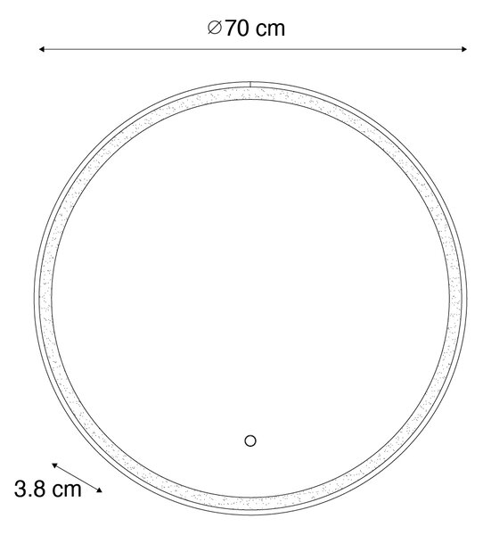 Kopalniško ogledalo zlato 70 cm z LED z zatemnitvijo na dotik - Miral