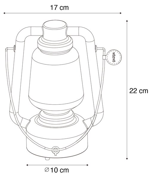 Namizna svetilka polnilna 22 cm IP44 bela - Storm Mini