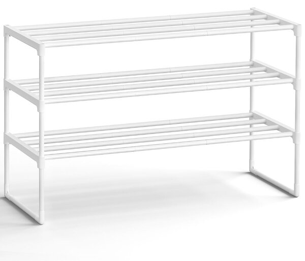 Stojalo za čevlje TORINO, 3 police, 30x92x55cm, bela SongmicsHome