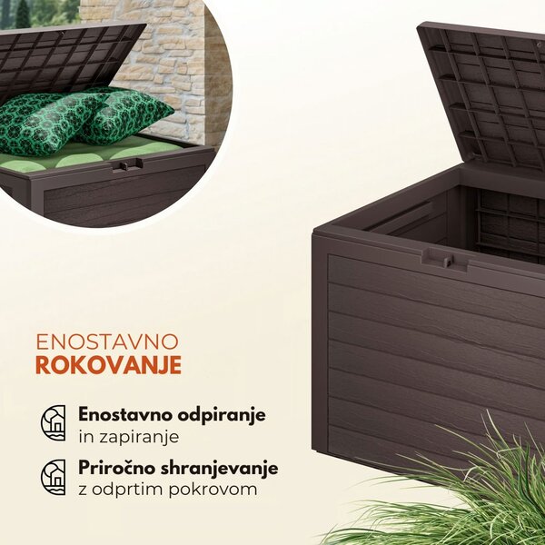 Škatla za shranjevanje WOODEBOX - 190L, 78x44x55cm, temno rjava Prosperplast