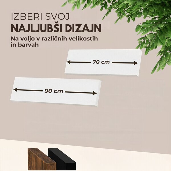 Stenska polica FIGO + konzola, 90cm, bela Casaria