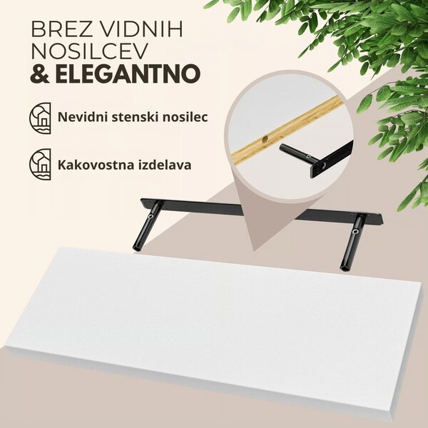 Stenska polica FIGO + konzola, 70cm, bela Casaria