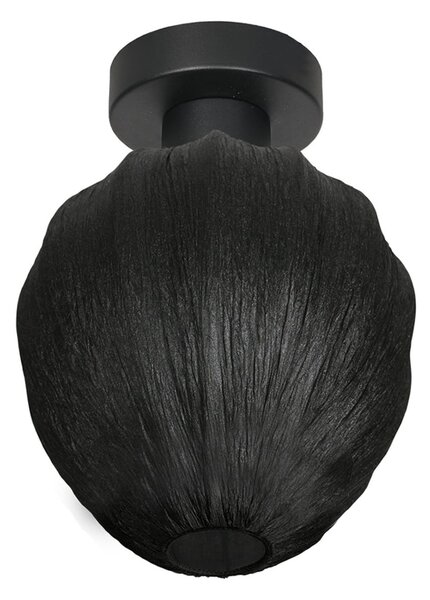 Mexlite Stropna svetilka Bloeba, črna, Ø 25 cm, platno/kovina, zatemnjen, Črna, Dnevna soba / jedilnica, Tkanine / tekstil