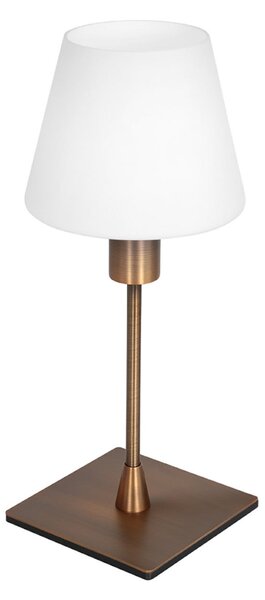 Steinhauer Namizna svetilka Ancilla, bronasta, višina 33 cm, kovina, steklo, E14, Bela, Dnevna soba / jedilnica, Steklo