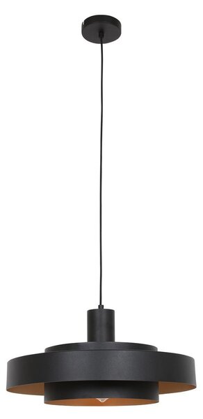 Steinhauer Obesna svetilka Flinter, črna, kovina, Ø 50 cm, E27, zatemnjen, Črna, Dnevna soba / jedilnica, Kovina, Sodobni
