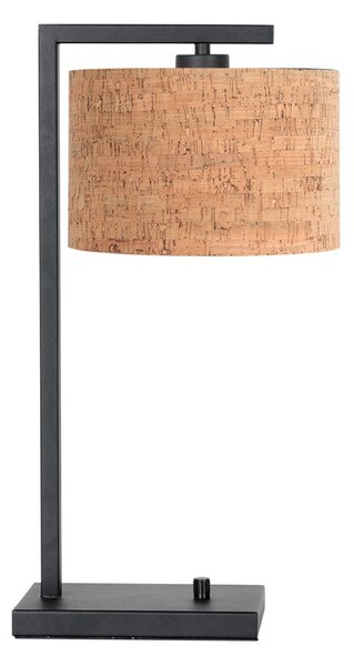 Steinhauer Namizna svetilka Stang, črna/rjava, višina 51 cm, pluta, Črna, Dnevna soba / jedilnica, Kovina, Sodobni