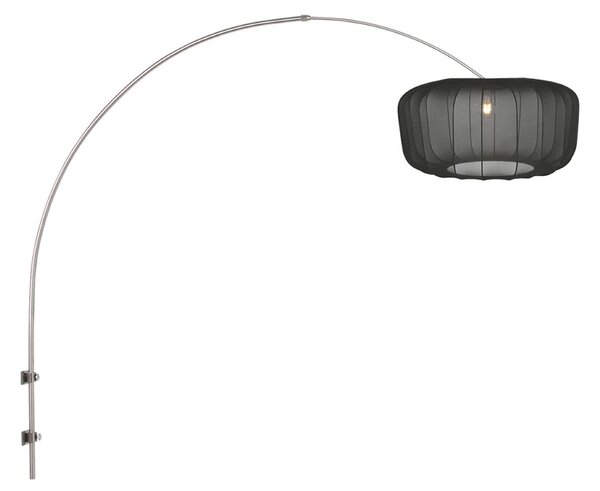Steinhauer Stenska svetilka Sparkled Light 4403ST, jeklo/črni najlon, E27, Kovinska, Dnevna soba / jedilnica, Kovina, Sodobni