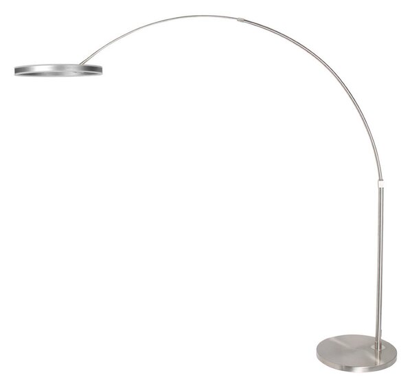 Steinhauer LED-lokna svetilka Ringlux, jeklena barva, kovina, CCT, dimmer, zatemnjen, Kovinska, Dnevna soba / jedilnica, Kovina, Sodobni