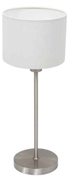Mexlite Namizna svetilka Noor, jeklo/belo platno, višina 50 cm, E27, Kovinska, Dnevna soba / jedilnica, Kovina