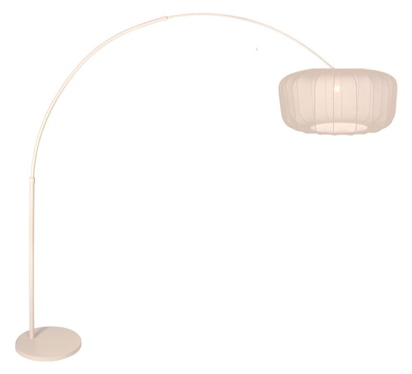 Steinhauer Stoječa svetilka Sparkled Light v obliki loka, krem/nylon krem, 240 cm, Bež, Dnevna soba / jedilnica, Kovina, Sodobni