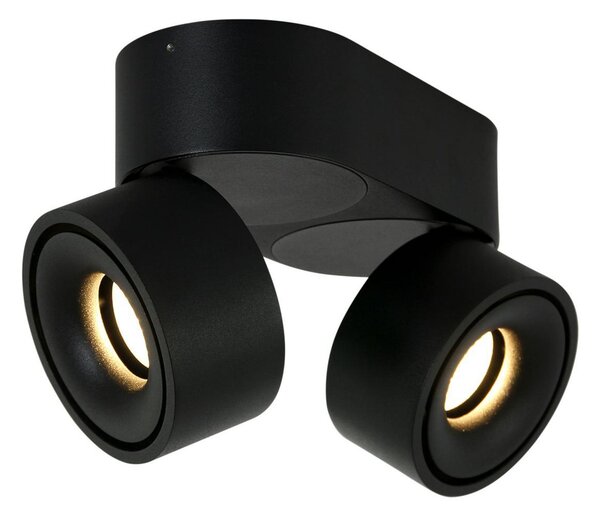 Steinhauer LED stropni reflektor Fez, črn, 2-svetlobni, kovinski, vrtljiv, zatemnjen, Črna, Dnevna soba / jedilnica, Kovina, Sodobni