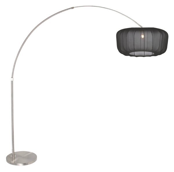 Steinhauer Stoječa svetilka Sparkled Light v obliki loka, jeklo/črn najlon, 240 cm, Kovinska, Dnevna soba / jedilnica, Kovina, Sodobni