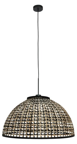 Steinhauer Visoka svetilka Sparkled Light 4477ZW, pletena iz bambusa, Ø 60 cm, zatemnjen, Črna, Dnevna soba / jedilnica, Bambus