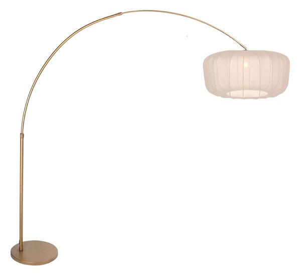 Steinhauer Stoječa svetilka Sparkled Light v obliki loka, bronasta/kremasta najlonska, 240, Bronasta / starinska medenina, Dnevna soba / jedilnica, Kovina, Sodobni
