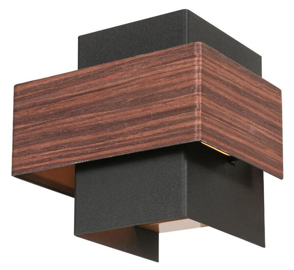 Steinhauer LED stenska svetilka Muro 3367, videz lesa, navzgor/navzdol, G9, 2.700 K, zatemnjen, Les, Dnevna soba / jedilnica, Kovina, Sodobni, Stenska vtičnica zgoraj / spodaj