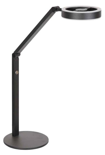 Steinhauer LED namizna svetilka Ringlux, črna, kovina, nastavljiva, zatemnjen, Črna, Dnevna soba / jedilnica, Kovina, Sodobni