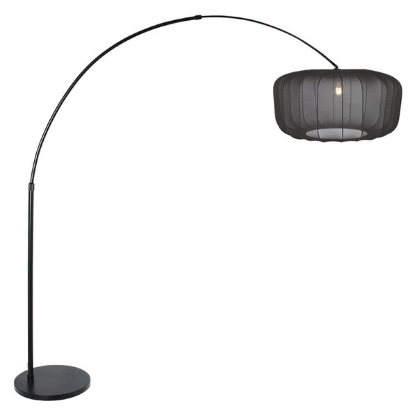 Steinhauer Stoječa svetilka Sparkled Light, črna/črni najlon, 240 cm, Črna, Dnevna soba / jedilnica, Kovina, Sodobni