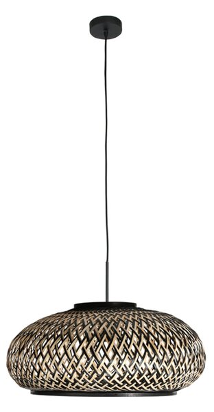 Steinhauer Visoka svetilka Sparkled Light 4476ZW, pletena iz bambusa, Ø 50 cm, zatemnjen, Črna, Dnevna soba / jedilnica, Bambus