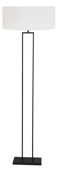 Steinhauer Stojna svetilka Stang, črna/belo platno, višina 160 cm, E27, Črna, Dnevna soba / jedilnica, Kovina, Sodobni