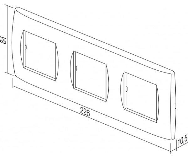 Okvir za modularne vtičnice in stikala TEM Soft (3 X 2 modula, antracit)