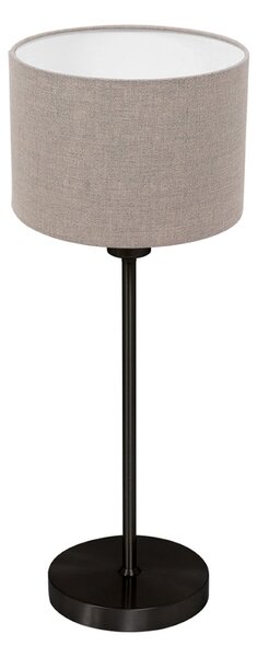 Mexlite Namizna svetilka Noor, črna/platno v barvi blata, višina 50 cm, E27, Črna, Dnevna soba / jedilnica, Kovina