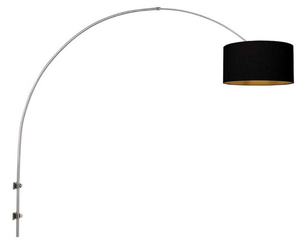 Steinhauer Stenna svetilka Sparkled Light jeklo/črno-zlato razpon 175 cm, zatemnjen, Kovinska, Dnevna soba / jedilnica, Kovina, Sodobni