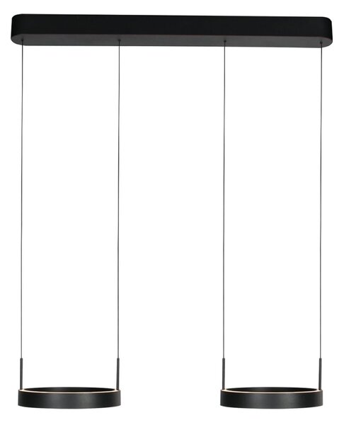 Steinhauer LED viseča svetilka Mykty, črna, dolžina 95 cm, kovina, 4-svetilna., zatemnjen, Črna, Dnevna soba / jedilnica, Kovina, Sodobni
