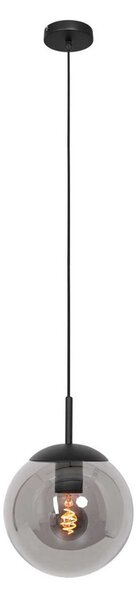 Steinhauer Obesek Bollique, črna barva, Ø 20 cm, steklo, 1-svetloba, globus, zatemnjen, Črna, Dnevna soba / jedilnica, Steklo, Globus