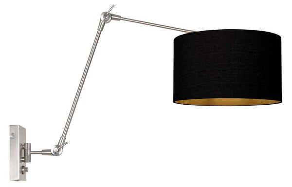 Steinhauer Stenna svetilka Prestige Chic jeklo/črno-zlato, izstop 90 cm, zatemnjen, Kovinska, Dnevna soba / jedilnica, Kovina