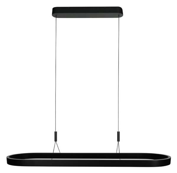 Steinhauer LED viseča svetilka Mykty, črna, dolžina 120 cm, kovina, 2-svetilna., zatemnjen, Črna, Dnevna soba / jedilnica, Kovina, Sodobni