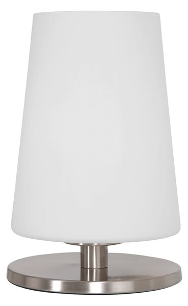 Steinhauer Namizna svetilka Ancilla, jeklo, višina 26 cm, kovina, steklo, E27, Bela, Dnevna soba / jedilnica, Steklo
